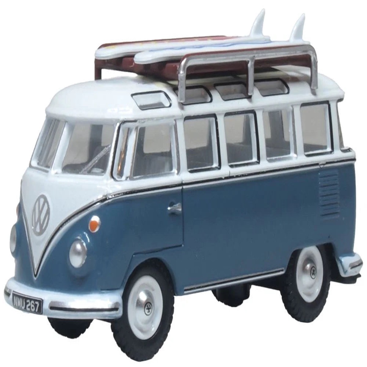 Oxford Diecast VW T1 Samba Bus/Surfboards Gulf Blue  1:76
