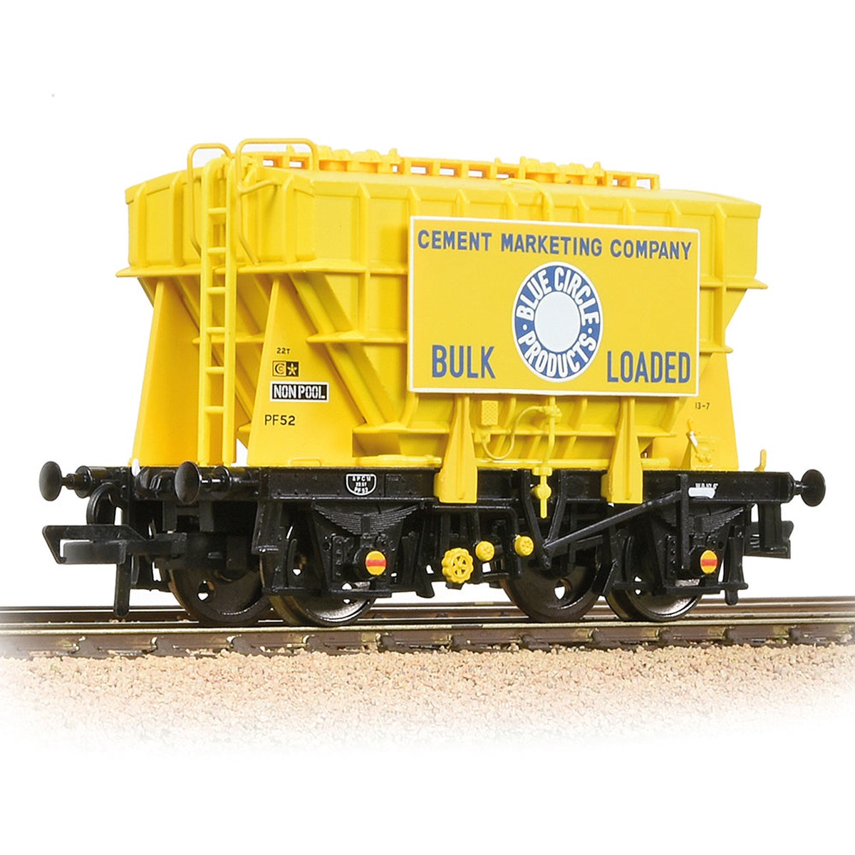 Bachmann 38-273 BR 22T 'Presflo' Cement Wagon 'Blue Circle Cement' Yellow