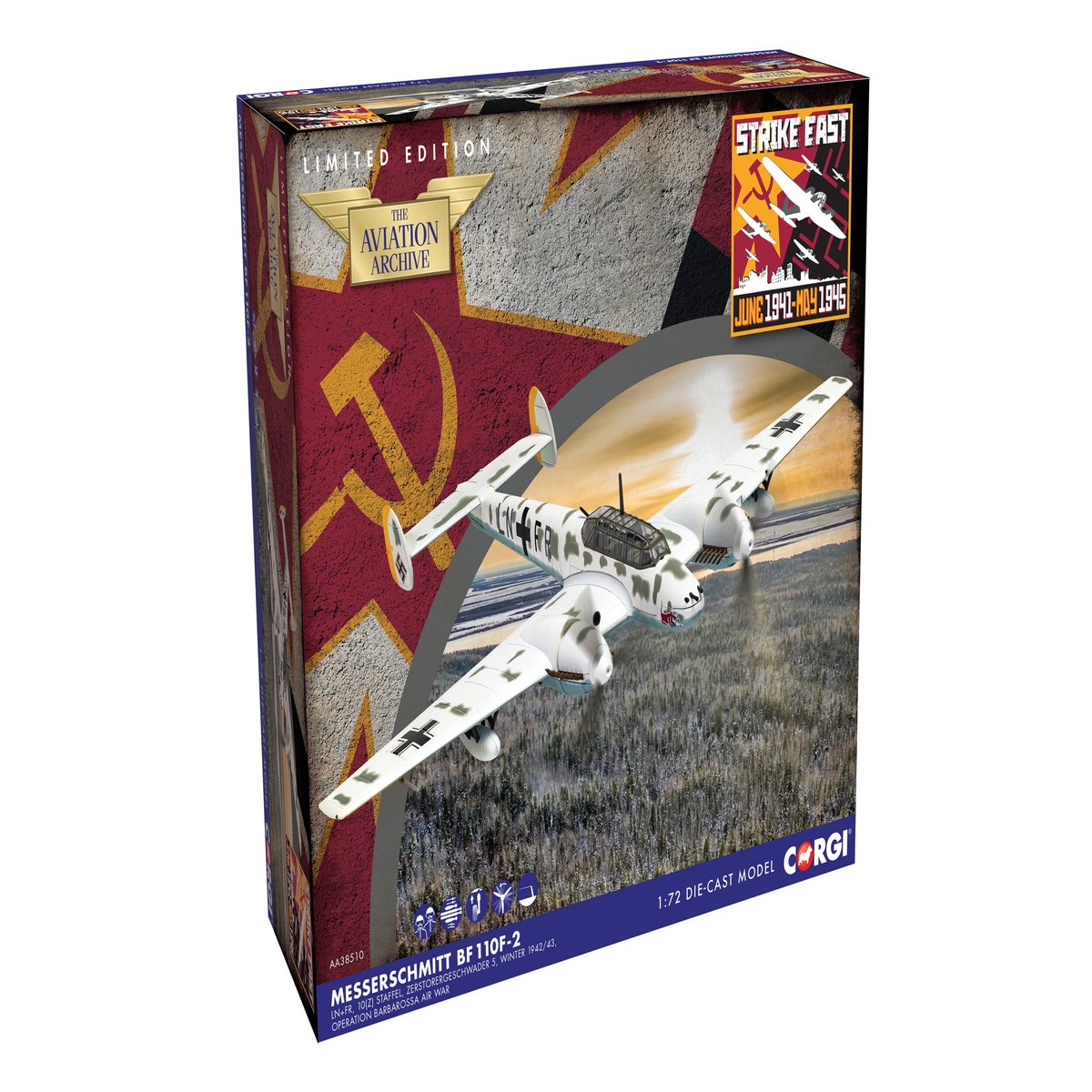 Corgi Aviation Archive AA38510 Messerschmitt Bf 110F-2, LN+FR, 10(Z)