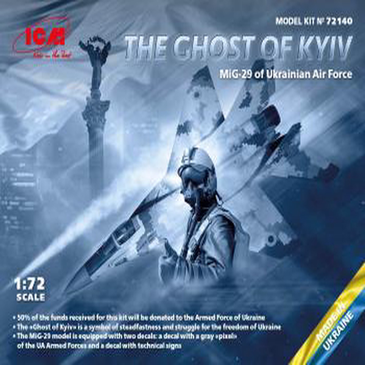ICM 72140 MiG-29 Ukrainian Air Force - The Ghost of Kyiv 1/72 Scale Model Kit