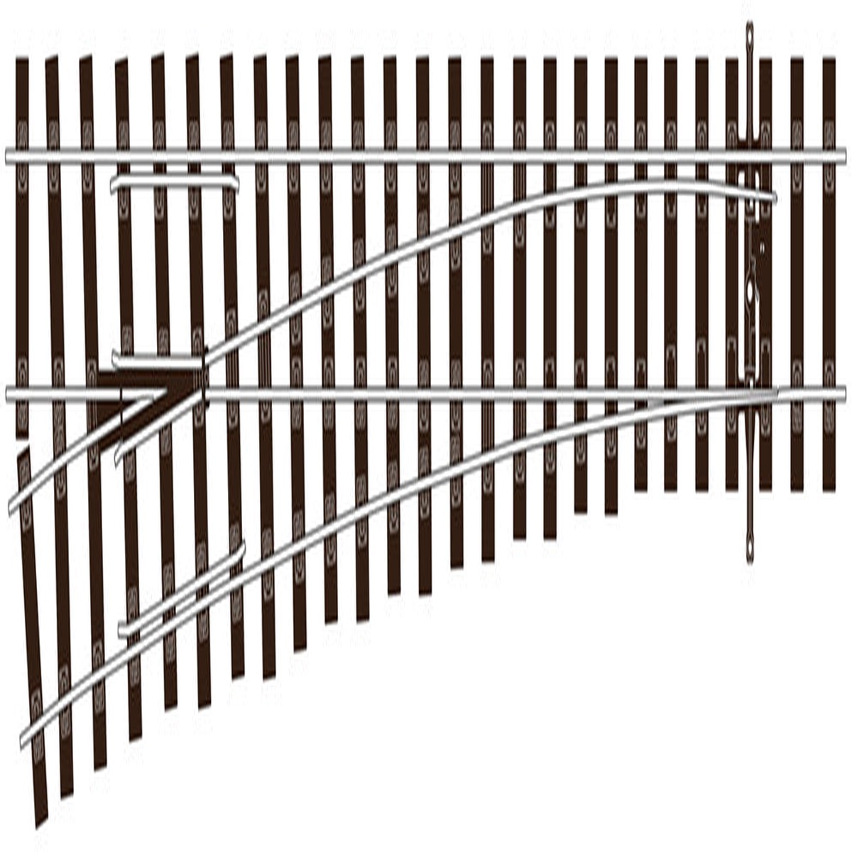 Peco Code 75 Bullhead SL-U1189 Turnout, Large Radius, Left Hand