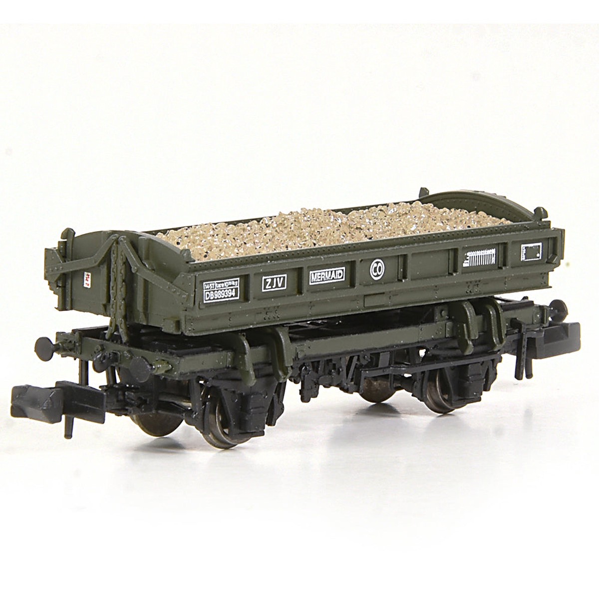 EFE Rail 14T 'Mermaid' Side Tipping Ballast Wagon BR Departmental Olive Green