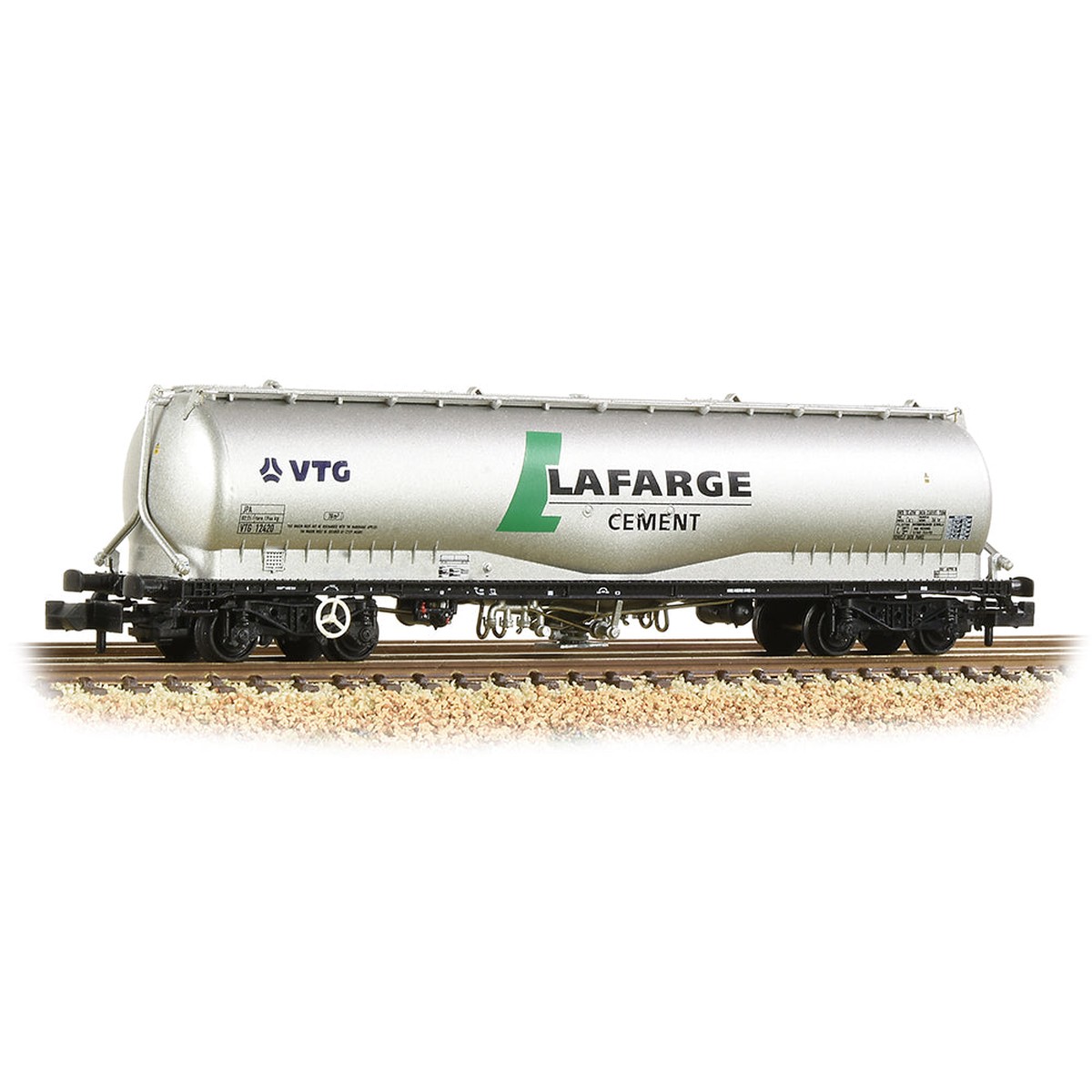 Graham Farish 377-675B JPA Bogie Cement Tank Wagon VTG 'Lafarge Cement' Silver