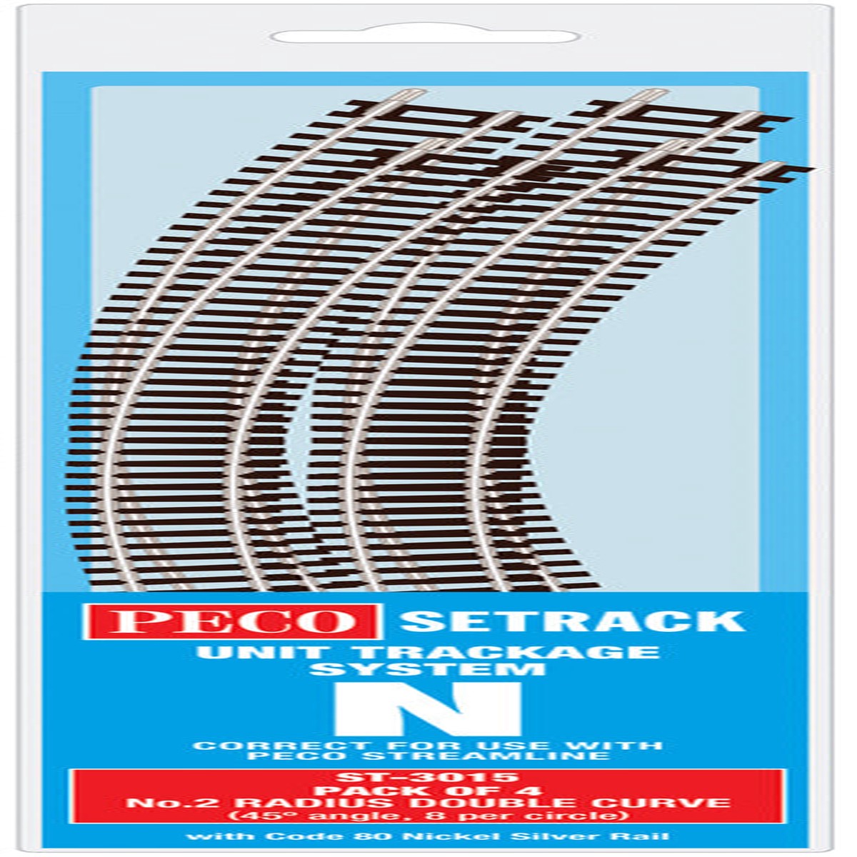 Peco ST3015 NO 2 Radius Double Curve Pack - Code 80