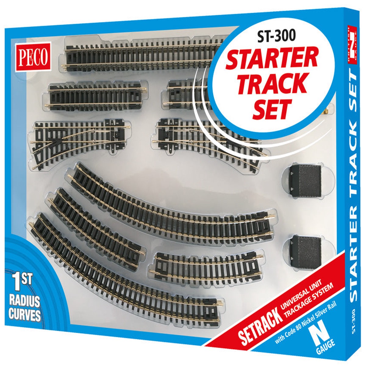 Peco ST300 Starter Track Set 1st Radius -Code 80