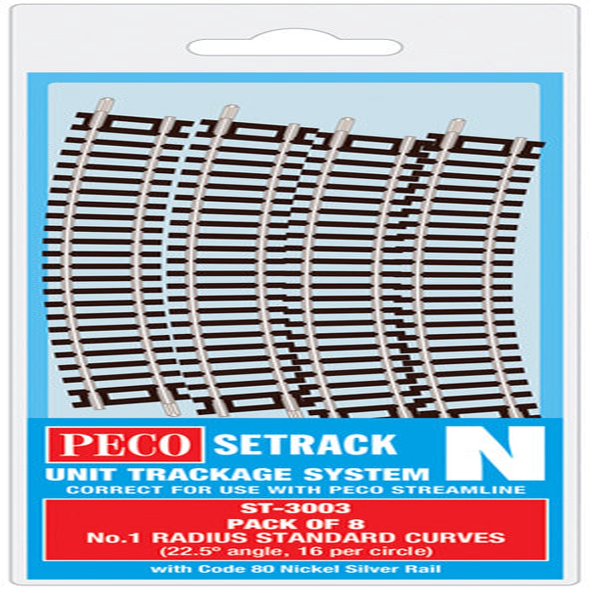 Peco ST3003 NO 1 Radius Standard Curve Pack - Code 80
