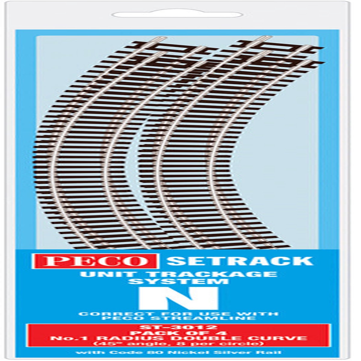 Peco ST3012 NO 1 Radius Double Curve Pack - Code 80