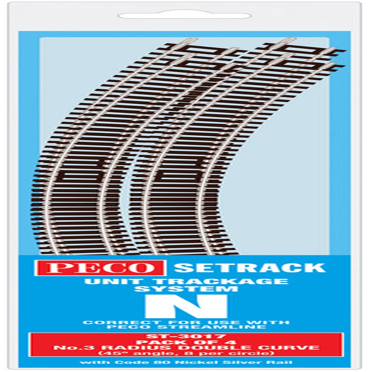 Peco ST3017 NO 3 Radius Double Curve Pack - Code 80