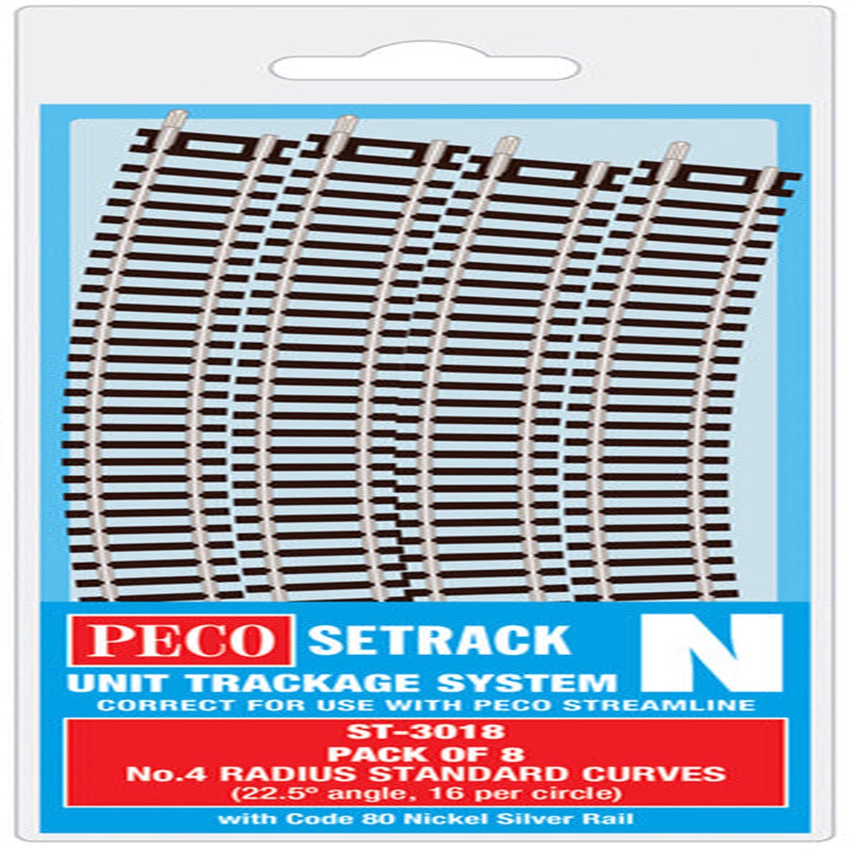 Peco ST3018 NO 4 Radius Standard Curve Pack - Code 80