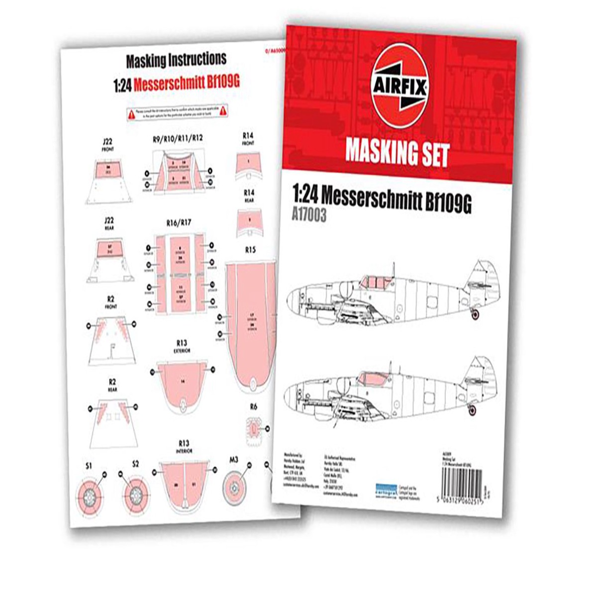 Airfix Masking Set - 1/24th Scale Messerschmitt Bf109G (A17003) - A65009