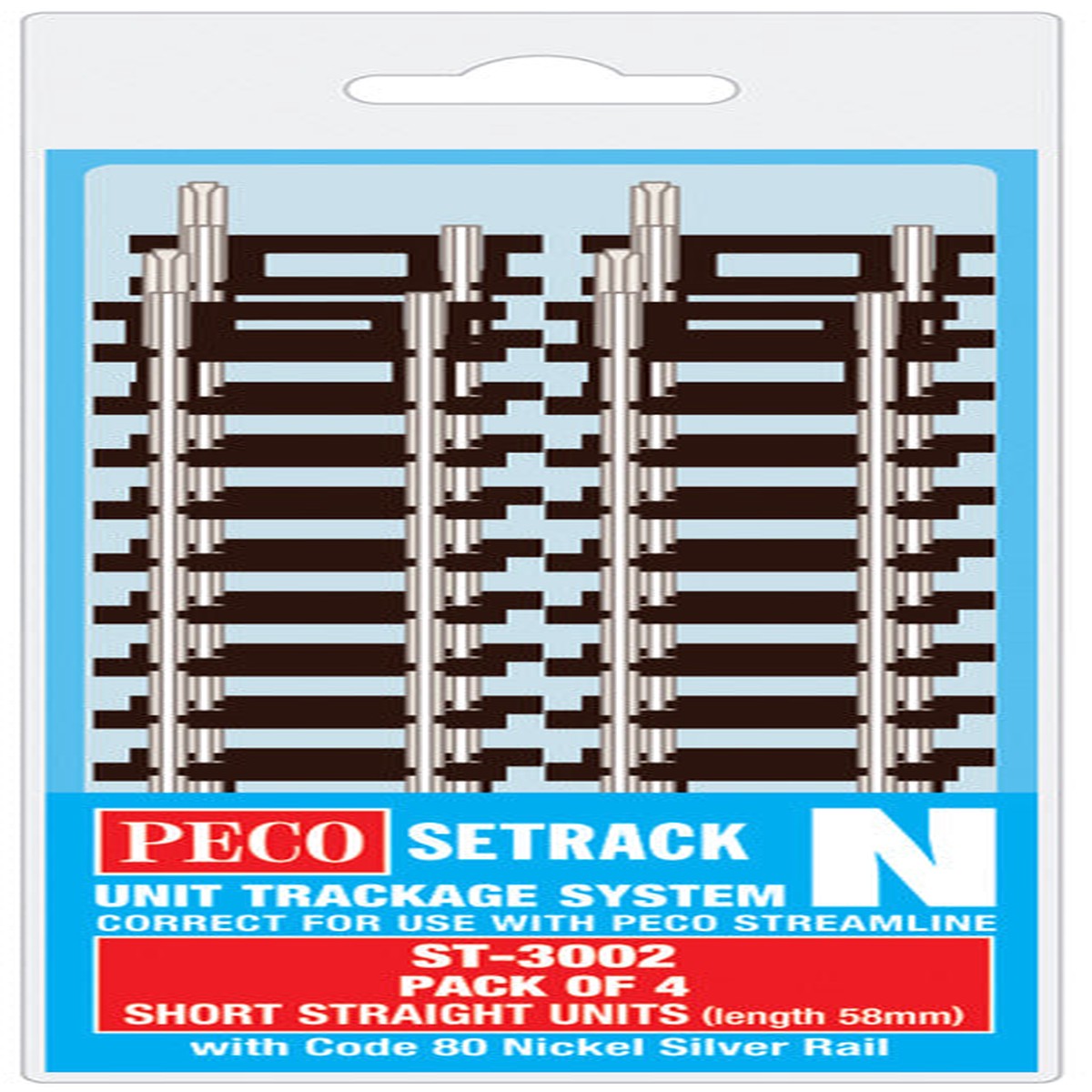Peco ST-3002 Short Straight Pack - Code 80