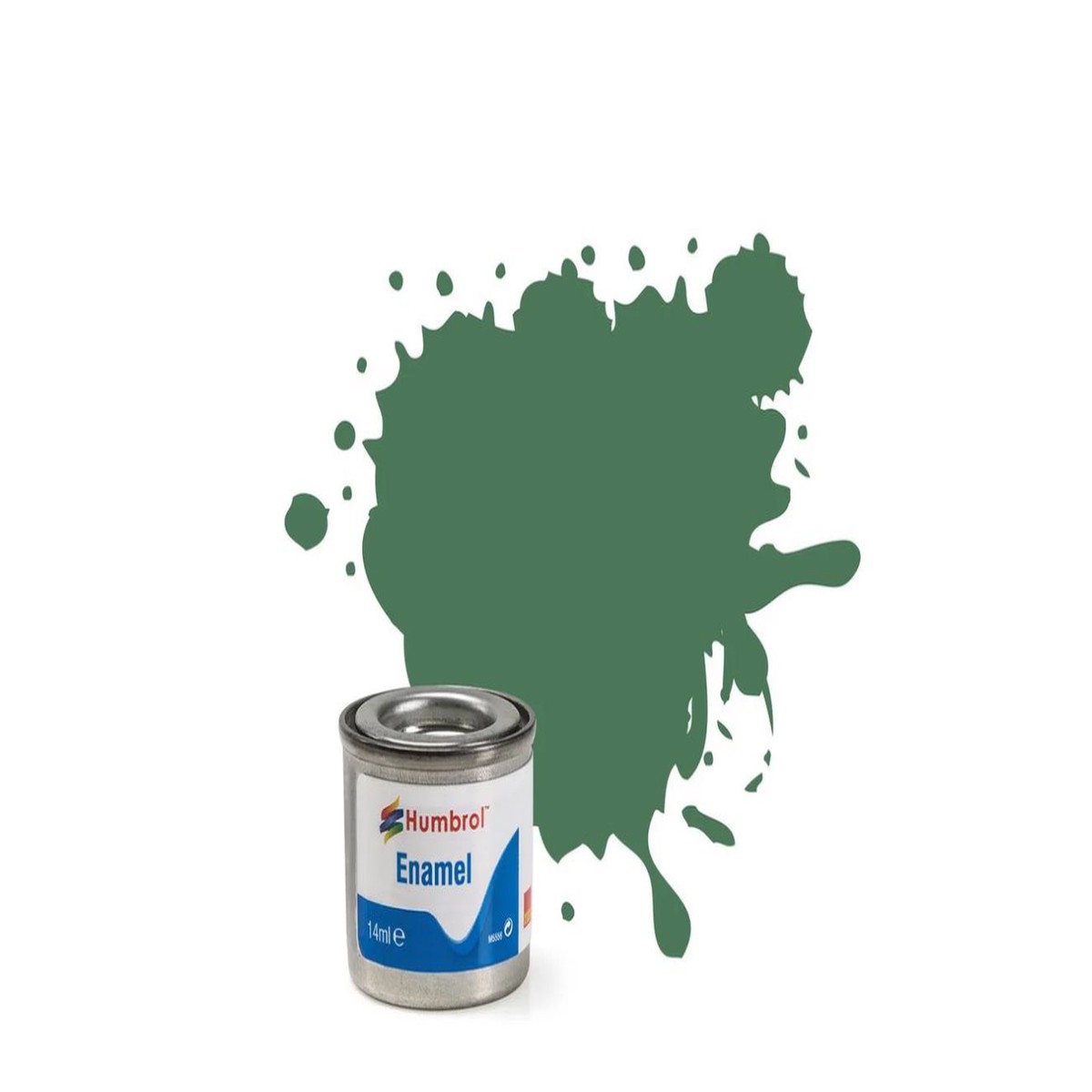 Humbrol 101 - Enamel Matt Mid Green Paint 14ml