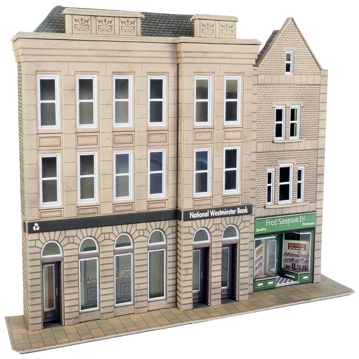 Metcalfe 00 Gauge PO271 Low Relief Bank & Shop