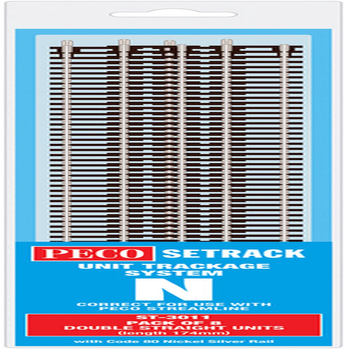 Peco ST-3011 Double Straight Pack - Code 80