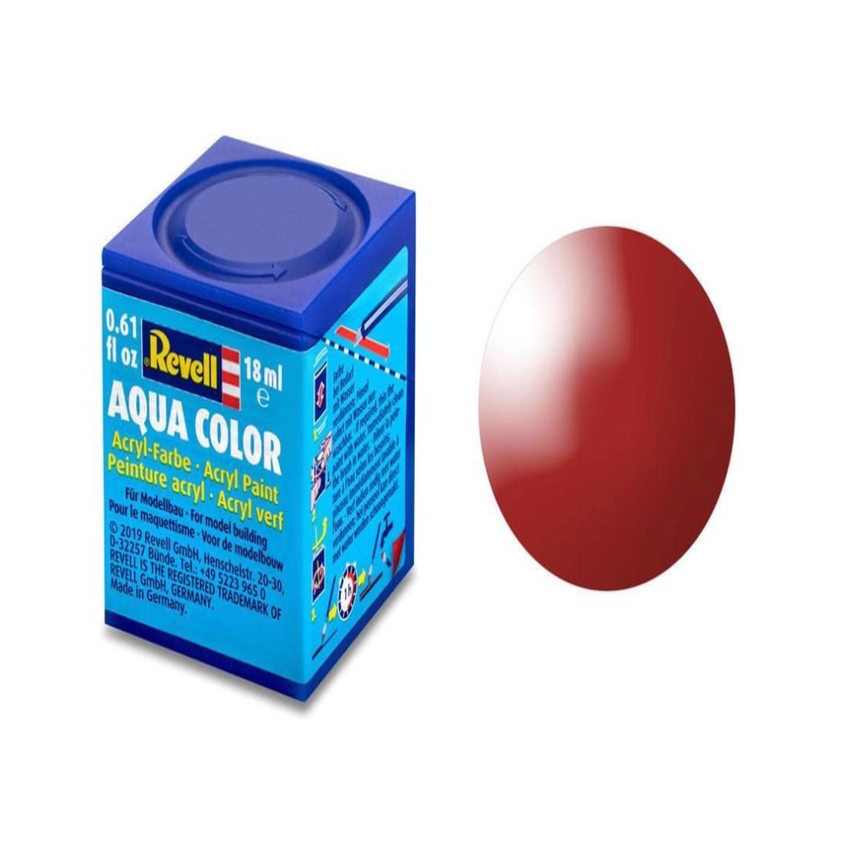 Revell Acrylic Paint - Gloss Fiery Red 18ml Tintlet
