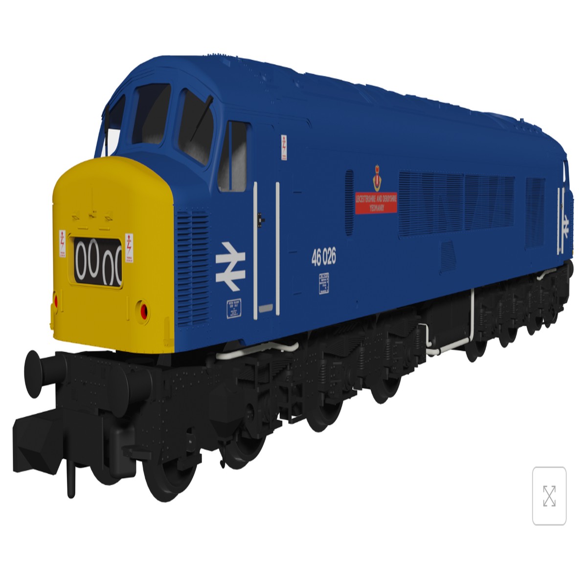 Rapido Trains N Gauge Class 46 46026 "Leicestershire & Derbyshire Yeomanry" BR Blue with Headcode Blinds (DCC Ready)