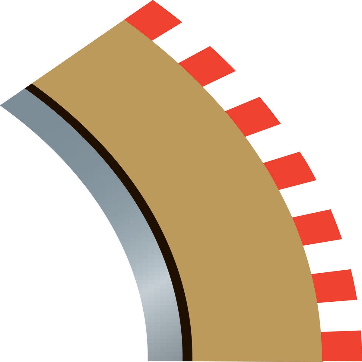 Scalextric Radius 2 Curve Outer Borders 45 x 4