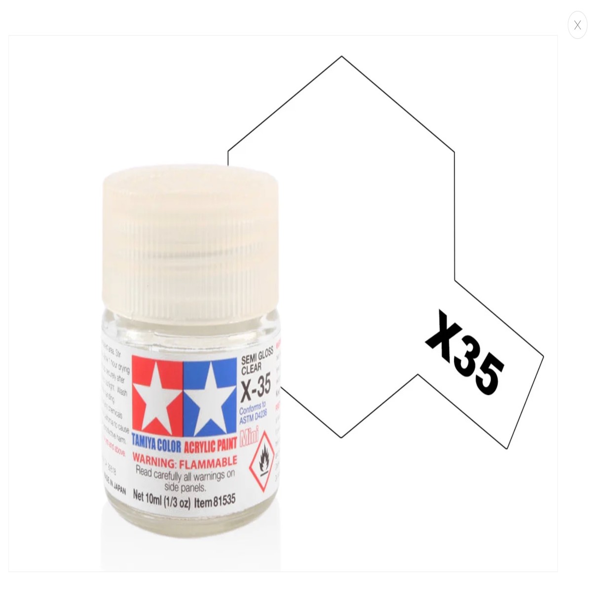Tamiya Acrylic Paint 10ml - X35 Semi Gloss Clear