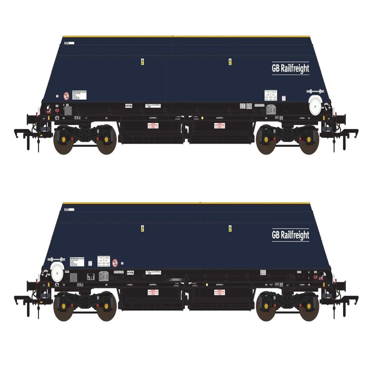 Accurascale Cutdown HYA ex-Biomass - Blue/Black with GB Railfreight branding - Twin Pack