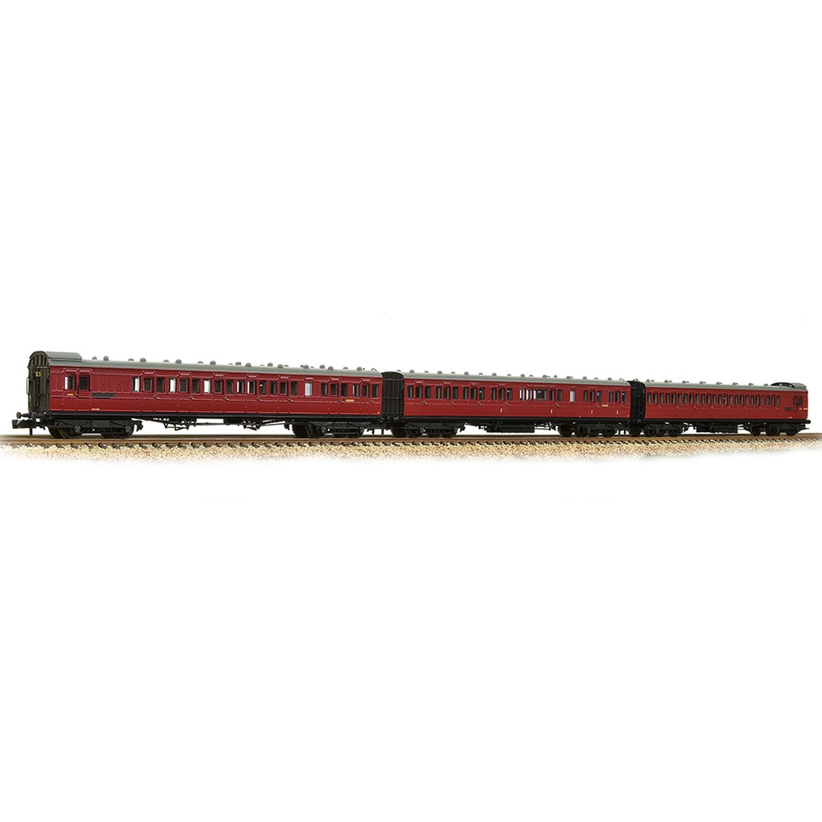 Graham Farish 374-912 SE&CR 60ft Birdcage 3-Coach Pack BR Crimson