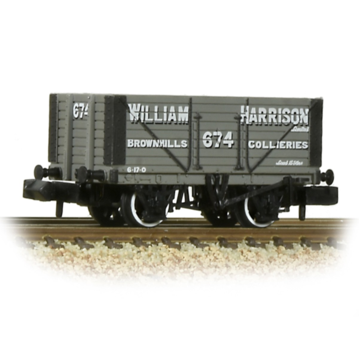Graham Farish 377-209 8 Plank Wagon Fixed End 'William Harrison' Grey