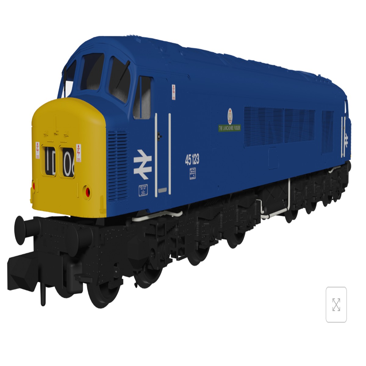 Rapido Trains N Gauge Class 45 45060 "Sherwood Forrester" BR Blue with Domino Headcodes (DCC Sound Fitted)