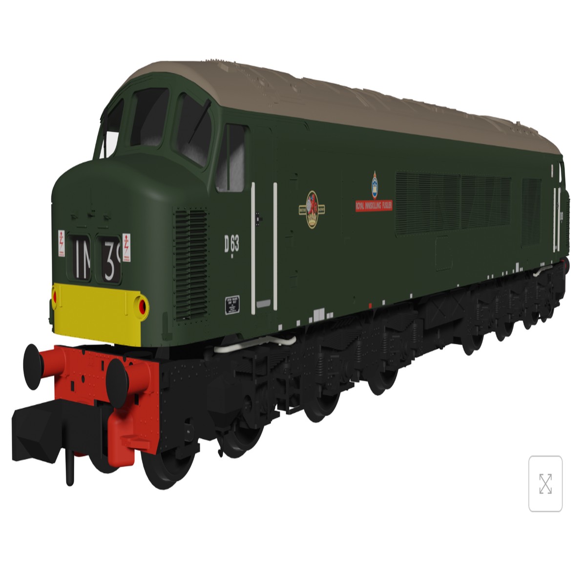Rapido Trains N Gauge Class 45 D63 "Royal Inniskilling Fusilier" BR Economy Green (DCC Ready)