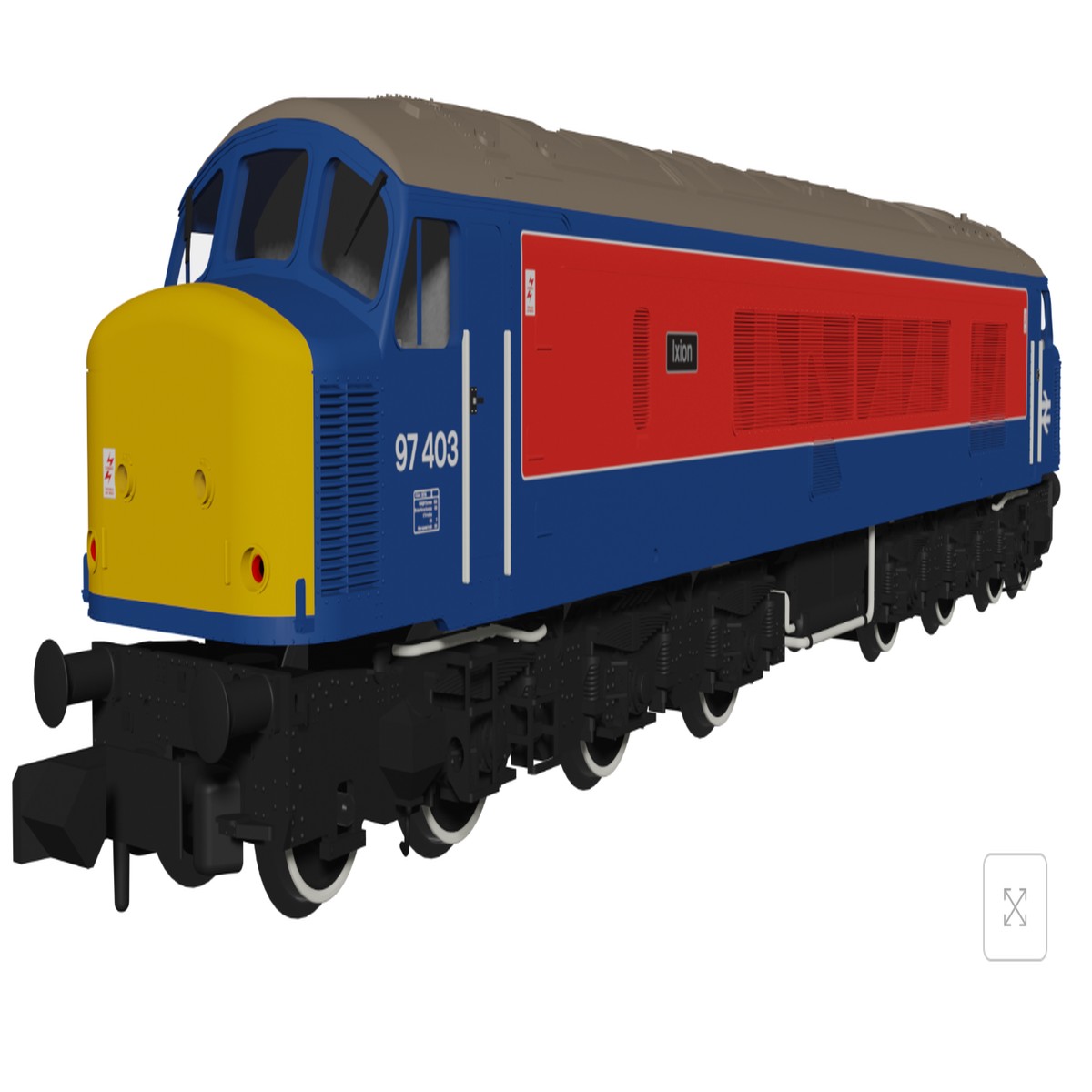 Rapido Trains N Gauge Class 46 97403 "Ixion" RTC Blue/Red with Sealed Beam Headlights (DCC Sound Fitted)