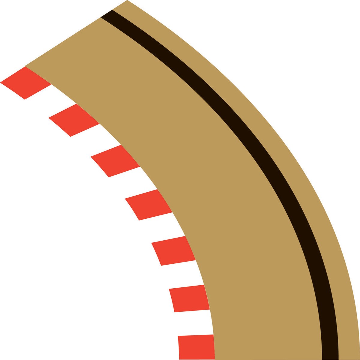 Scalextric Radius 1 Curve Outer Borders 45 x 4