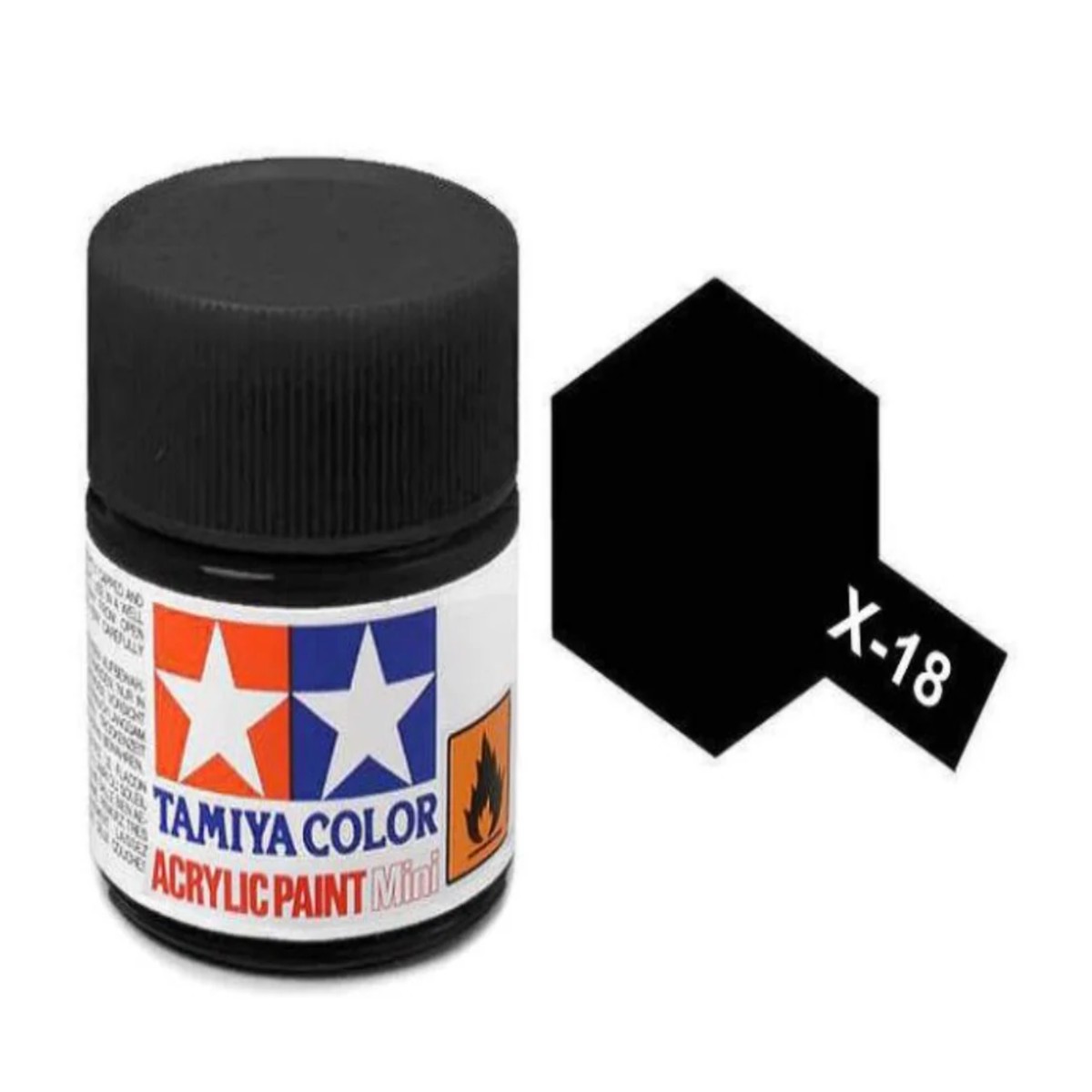 Tamiya Acrylic Paint 10ml - X18 Semi Gloss Black