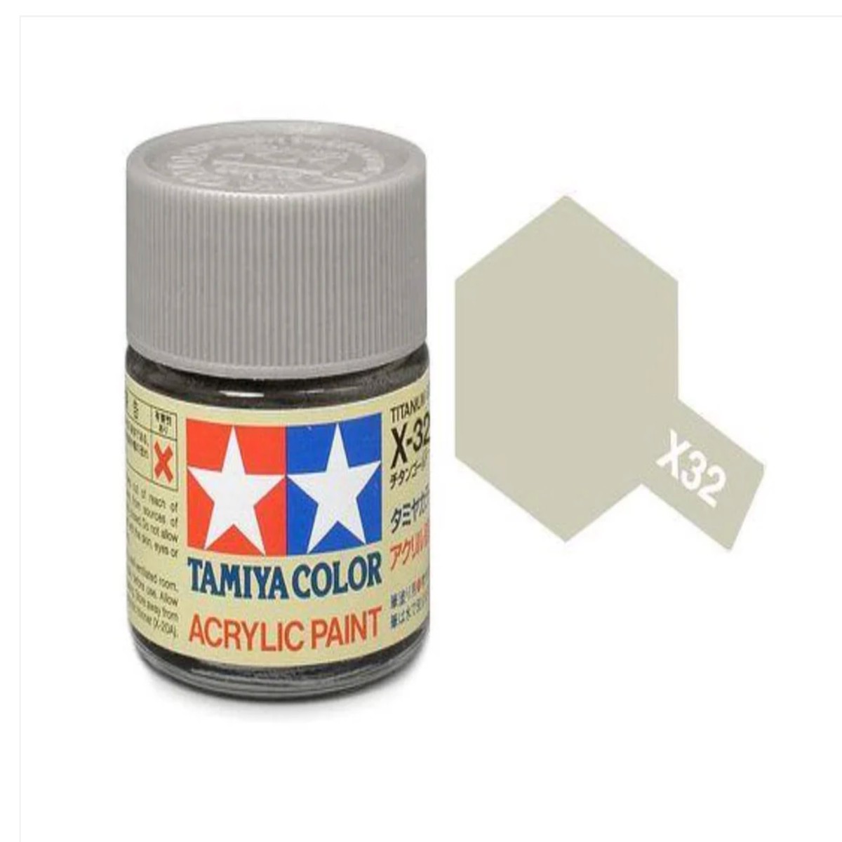 Tamiya Acrylic Paint 10ml - X32 Metallic Titanium Silver