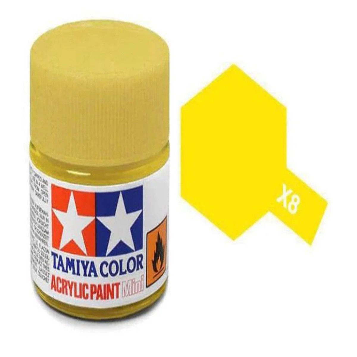 Tamiya Acrylic Paint 10ml - X8 Gloss Lemon Yellow