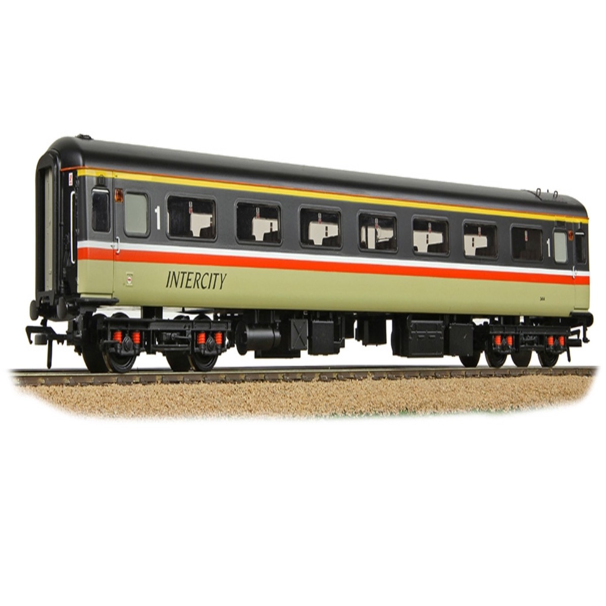 Bachmann BR Mk2F FO First Open BR InterCity Swallow Livery – (DCC Fitted) 39-653ADC