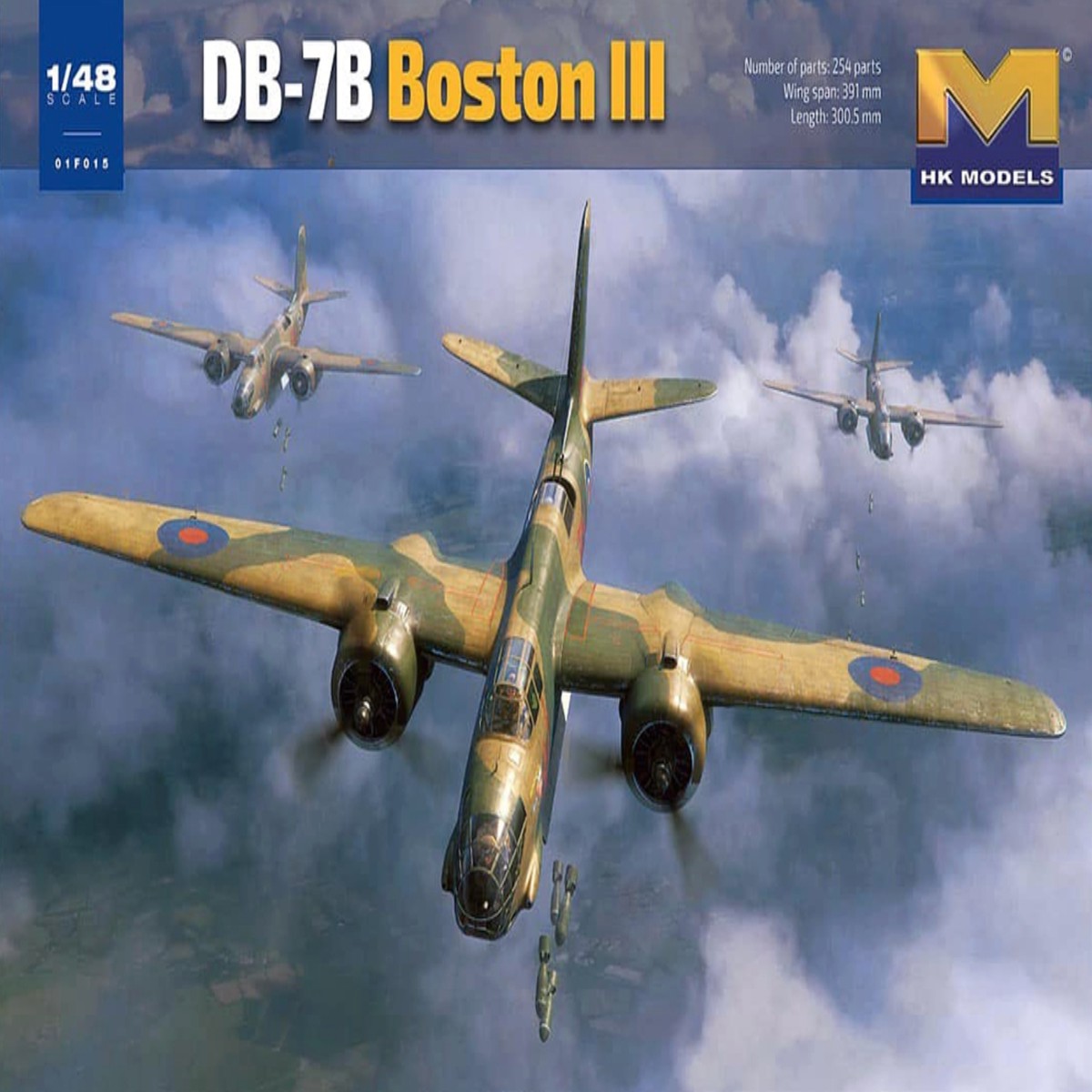 HK Models 1/48th Scale British Royal Air Force Boston III/US DB-7B Light Bomber Aircraft
