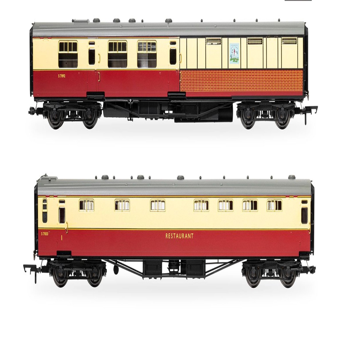 Hornby BR Kitchen and Buttery Car & Composite Restaurant 'White Horse' Coach Twin Pack - R40470