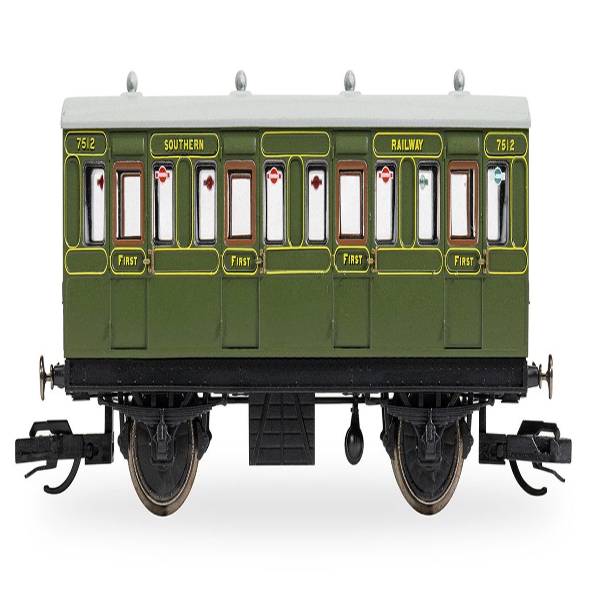 Hornby TT:120 - 4 Wheel First Class Coach 'No.7512' SR Green  - TT4051