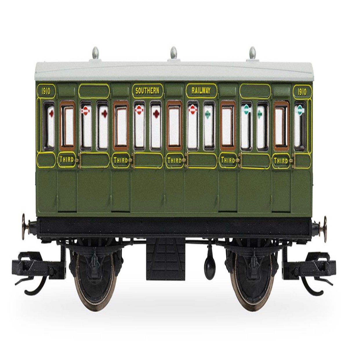 Hornby TT:120 - 4 Wheel Third Class Coach "No.1910" SR Green - TT4052