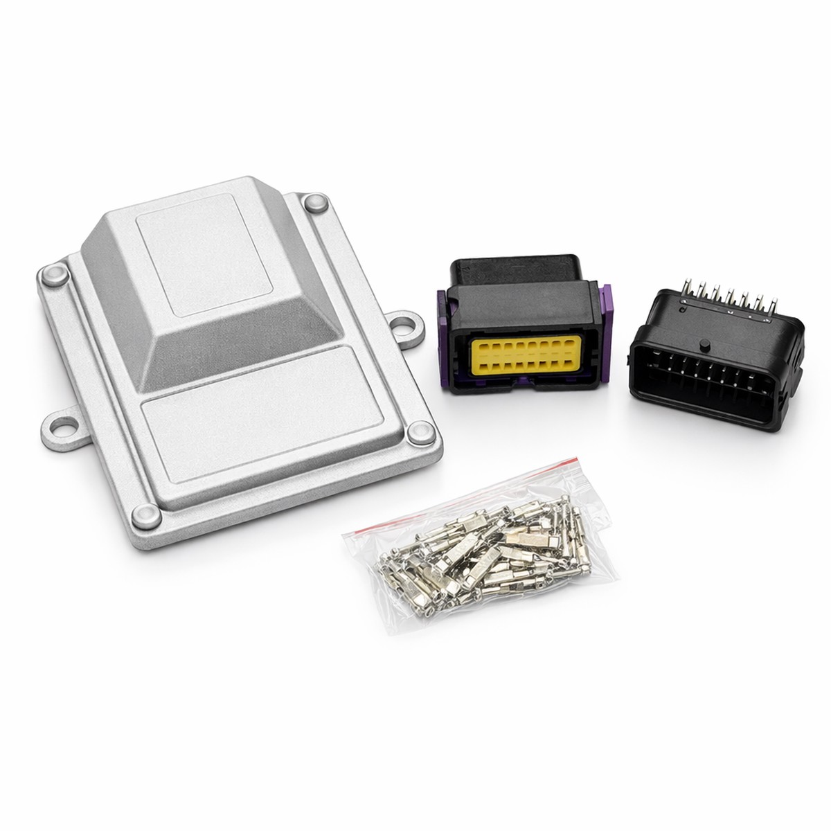 1 Set 24 Pin Way Waterproof Aluminum Single Hole CNG Automotive ECU Enclosure Box With Matching FCI Connector 211PC249S0005 – Full Set